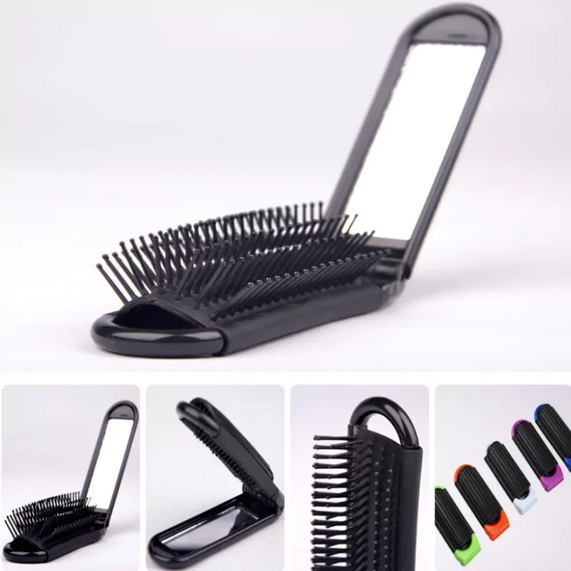 

NEW2023 11*4.2cm Pocket Size Purse Travel Comb Professional Travel Hair Combs Portable Folding Hair Brush with Mirror Compact
