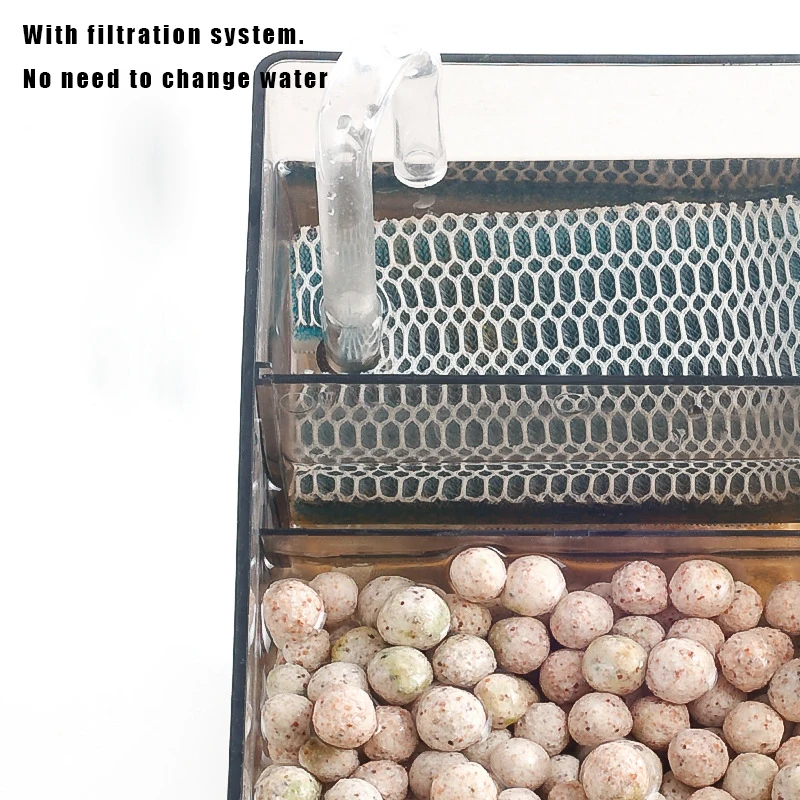 Акриловый мини-аквариум маленький аквариум с двойным фильтром