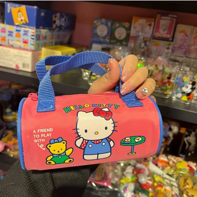 

Ручная косметичка Hello Kitty с принтом, многослойная маленькая цилиндрическая сумка для хранения, женская сумка, Наклонная Сумка через плечо, п...