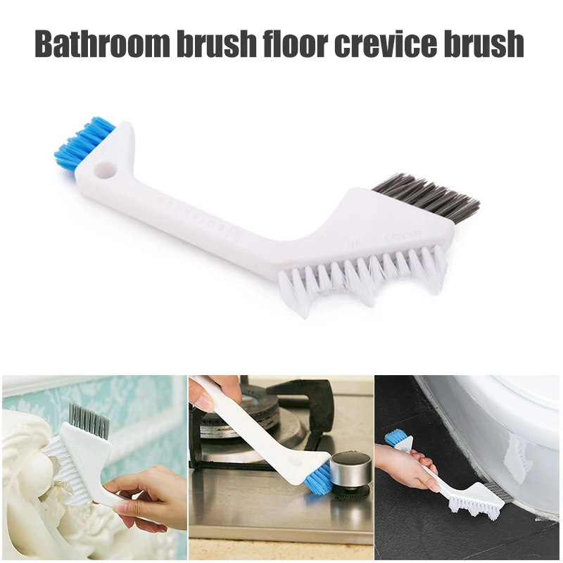 

3-in-1 Crevice Brush with Hard Long Bristles Sink Counter Bathroom Wall Brush Multi-Function Kitchen Cleaning Tool