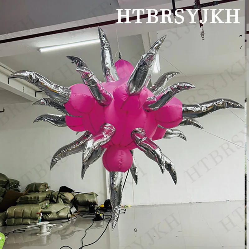Inflatable pink prickly star gas model glow Creative bar stage lighting decorative props