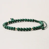 2022 new handmade natural malachite bracelet green beads adjustable bracelets for male female creative gift