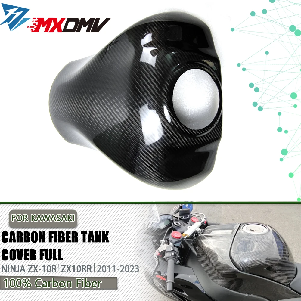 

ZX10R Carbon Fiber Full Gas Tank Cover For KAWASAKI NINJA ZX10RR ZX-10R SE 2011-2022 Motorcycle Full Tank Cover