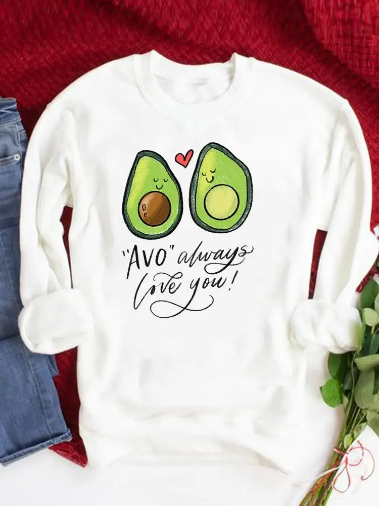 

Avocado Trend Letter Style Graphic Sweatshirts Autumn Spring O-neck Fashion Casual Women Clothing Fashion Print Pullovers