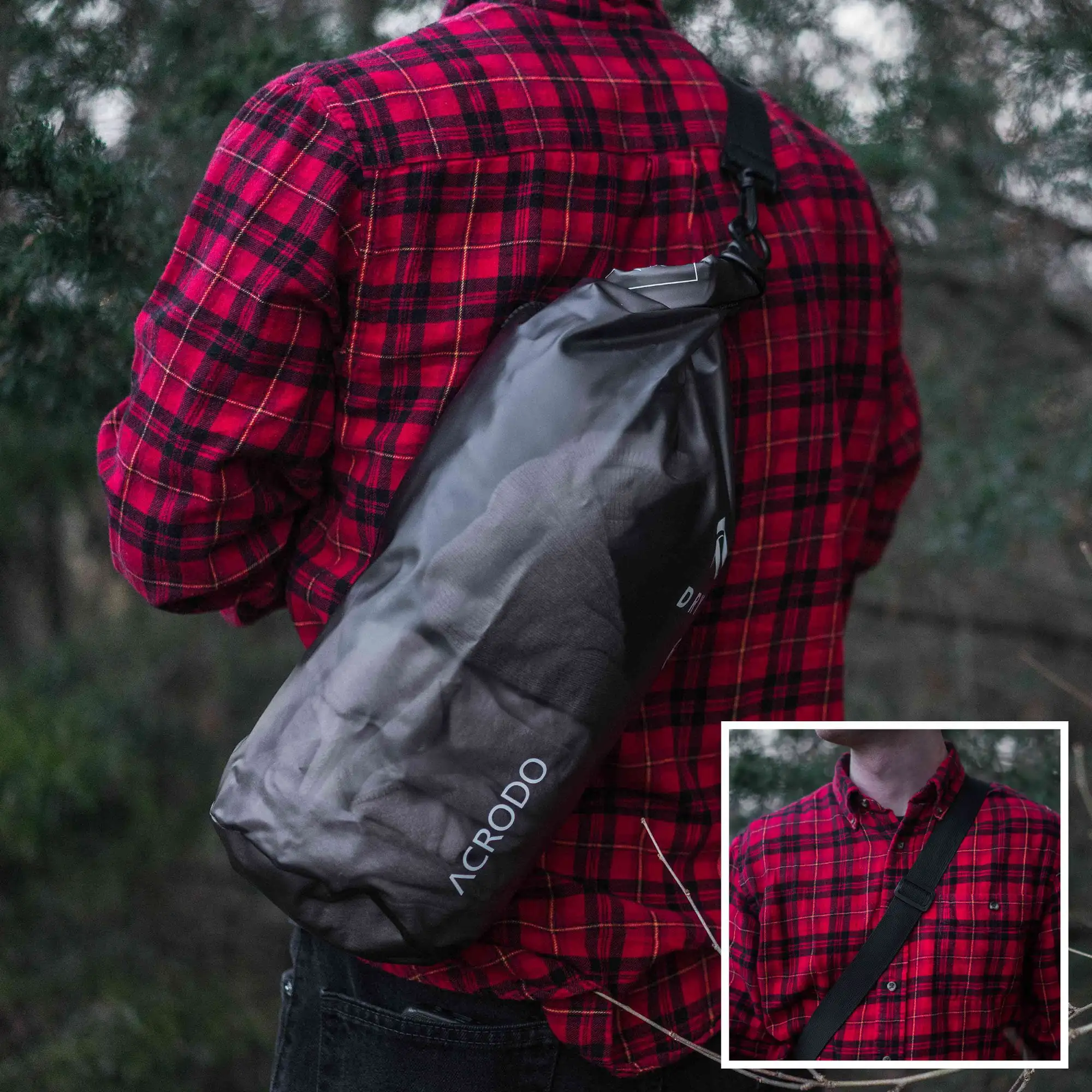 Beach Bag - Dry Bag - Heavy Duty Waterproof Bag or Waterproof Pouch (10 Liter, Transparent Black)
