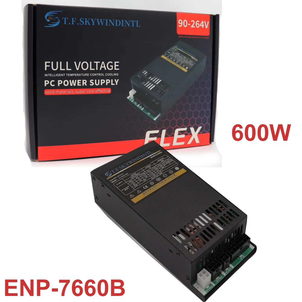 Новый блок питания для Flex itx Nas Small FLEX 600w Small 1U K39 K17 K30 S3 G5, номинальная мощность 600W Peak 650W, блок питания