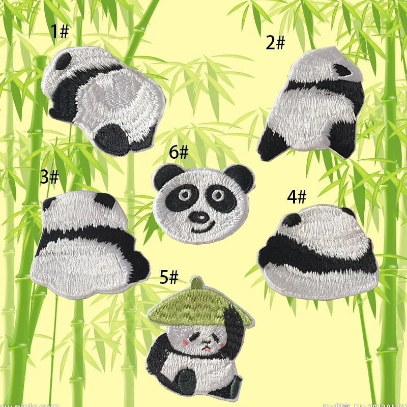 

Cute Little Panda Embroidery Patch Sticker DIY Bag Mobile Phone Clothing Decoration Self-adhesive Patch Embroidery Chapter toys