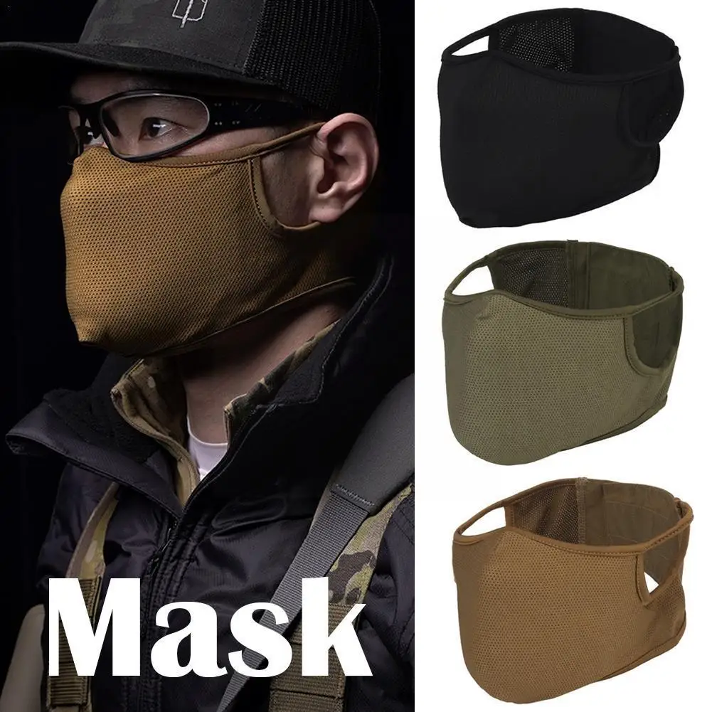 

CS Shooting Mask Outdoor Breathable Elastic Soft Mask Free Face Gear Hunting Ears Mask-M/L Protective Combat Tactical Airso E0Z5