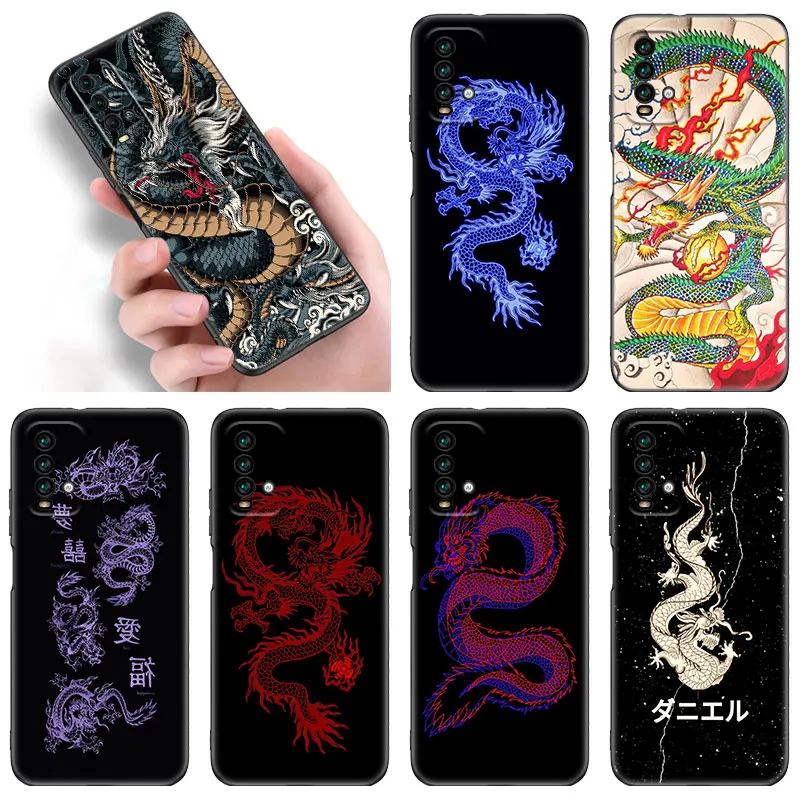 Unique Aesthetic Design Dragon Case For Xiaomi Redmi Note 11 10 9 8 Pro 11T 10T 8T 10S 9S Redmi 10 9 9A 9C 9T 9i Black Cover
