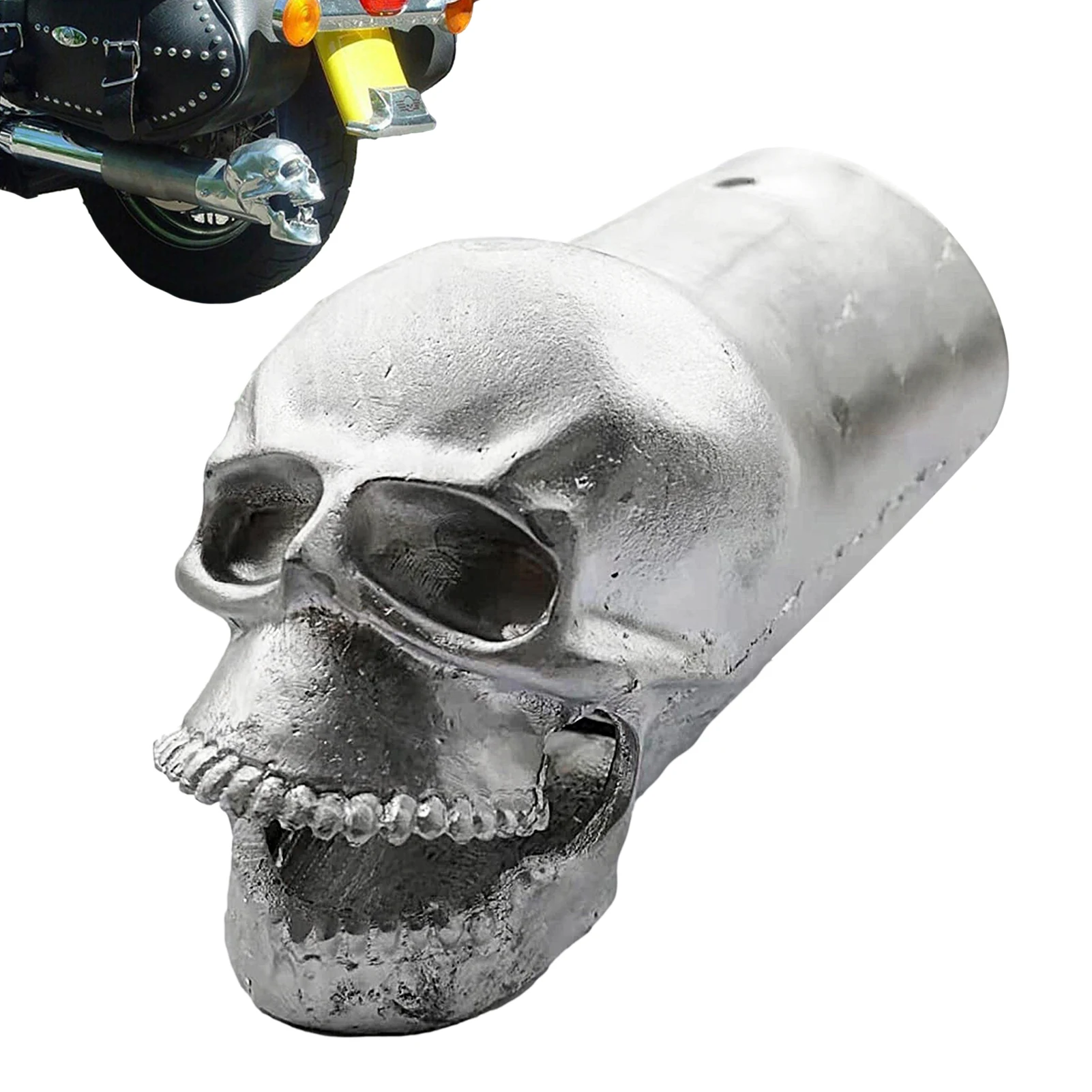 

Skull Exhaust Tip Skull Head Exhaust Tip Universal Motorbike Exhaust Pipe Decorations Solid Metal Skull Exhaust Pipe 5CM /