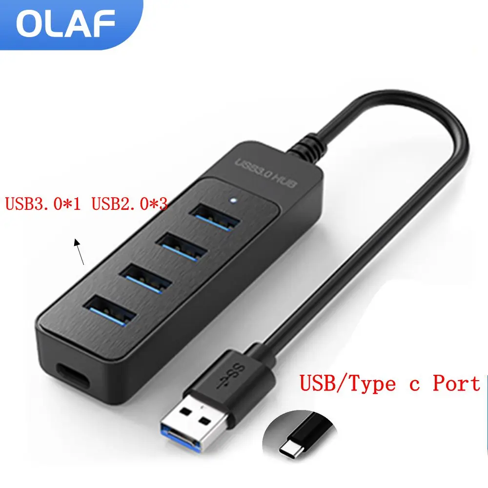 USB 3.0 Концентратор 4 Портовый адаптер питания многоUSB шунт Высокоскоростной 2.0