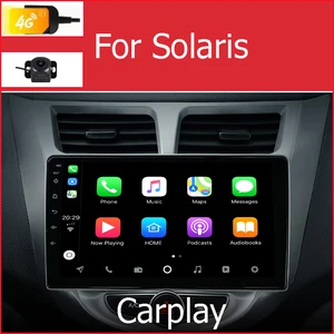 Автомобильный мультимедийный плеер, головное устройство для Solaris Hyundai магнитола 2дин 2 din андройд  автомагнитола  с Android 10,0 Авто Carplay DSP Gps Радио 2Din 4G Wifi BTAhd камера бесплатно