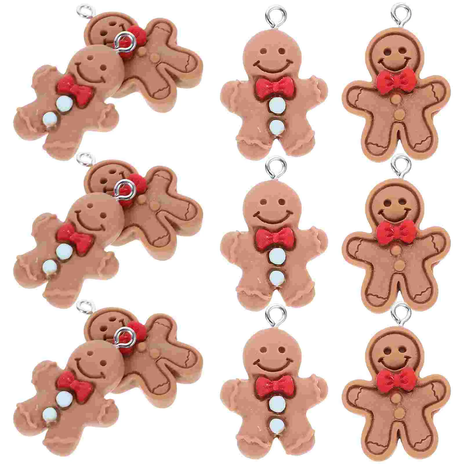 

20 Pcs Necklace Ornaments Crafts Accessories Christmas Charms Gingerbread Man-shaped Decors Resin