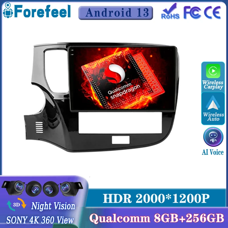 

Android13 Qualcomm For Mitsubishi Outlander 3 III GF0W GG0W 2018 - 2021 Multimedia Car Player Navigation Touch Screen GPS Radio