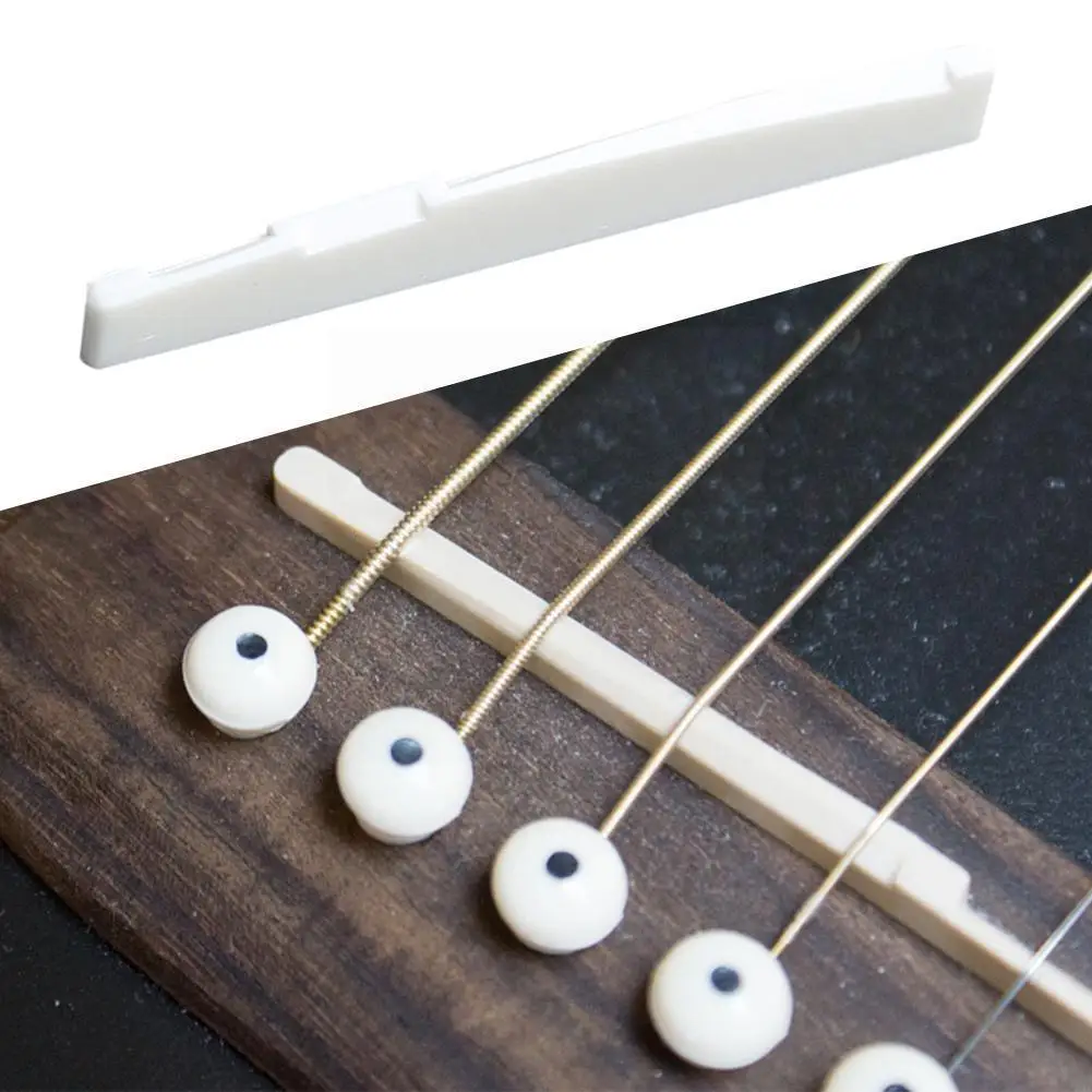 

1 Set Ox Bone Guitar Bridge Saddles Part For Folk Acoustic Guitar Single Saddle T3r6