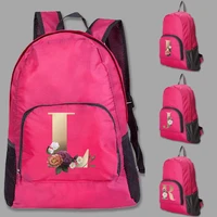 backpack men 2022 lightweight mountaineering foldable daypack women travel portable backpacks gold letter print zipper schoolbag