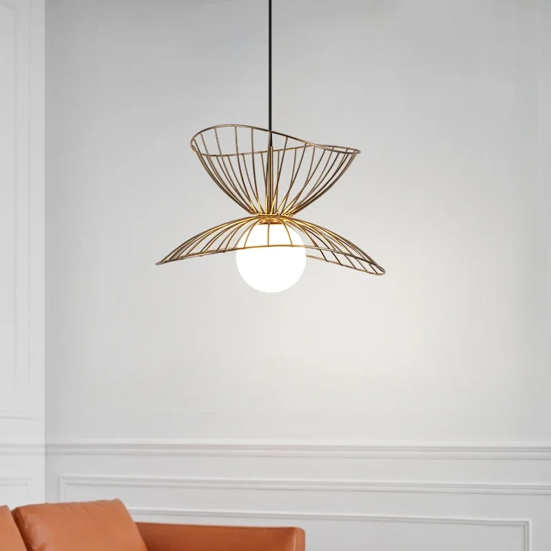 Скандинавский минималистичный современный ресторан столовая соломенная шляпа