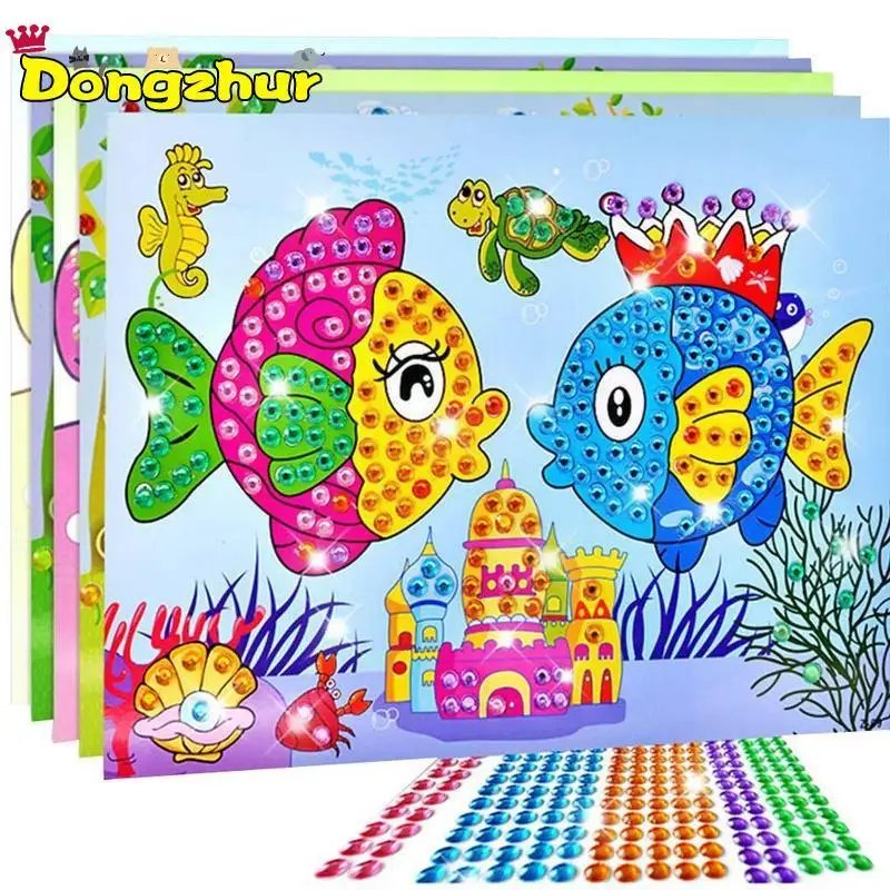 

Kids Children Diamond Sticker Crystal Craft DIY Painting NEW Kindergarten Puzzle Crafts Toys Mosaic DIY6856A Educational St V9N6
