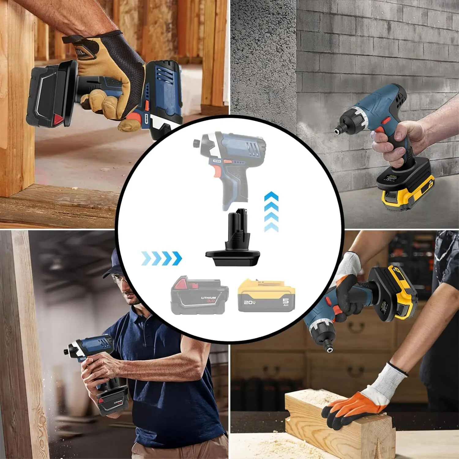 Конвертер DM20BS12 для инструментов Dewalt 20V в Bosch 12V, адаптер для аккумуляторов Milwaukee 18V в Bosch 12V GBA для электроинструментов. (art.: 3920d97eddf9e) - 3920d97eddf9e