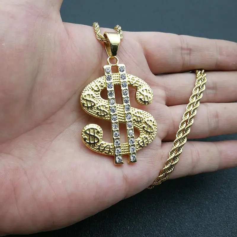 Ожерелье с подвеской в виде доллара стиле хип-хоп