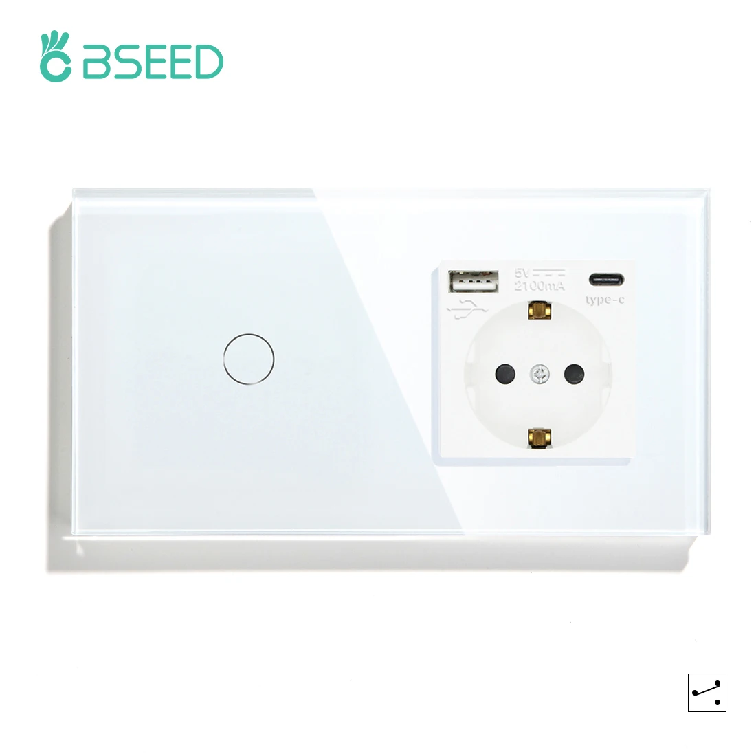 

Сенсорные выключатели BSEED для лестниц с USB, стеклянная панель, голубая подсветка
