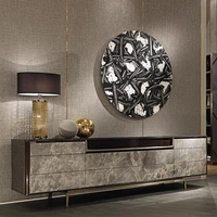 light luxury rock plate tea table tv cabinet combination living room floor cabinet decoration designer high end marble locker