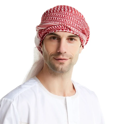 Религиозный головной платок куфия для взрослых с подарочной коробкой, шарф с жаккардовым узором, арабский шарф, уличный мужской