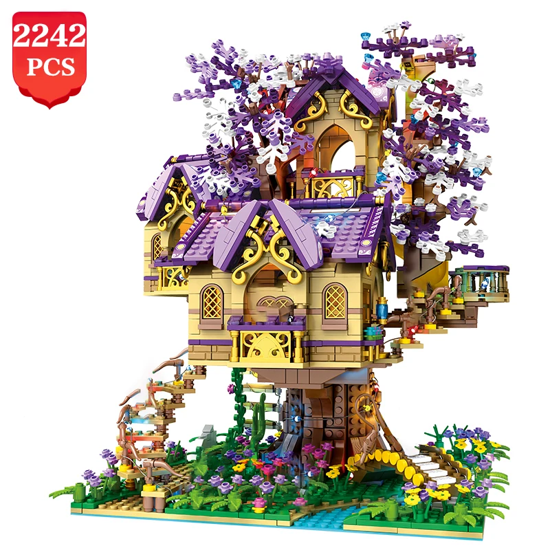 

Creative Diy Cherry Tree House Street View Brick Model Building Blocks Architecture Girl Assembly Toys Birthday Gifts for Friend