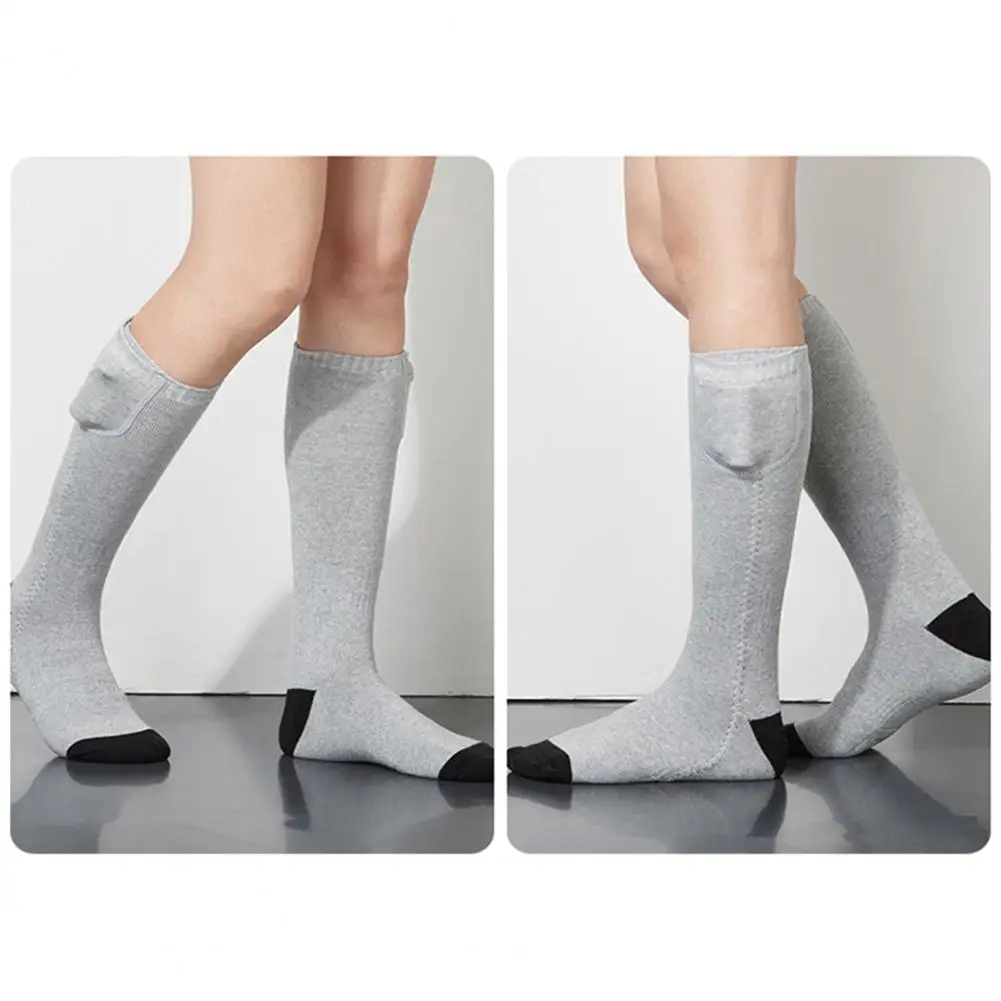 

1 Set Practical Thermal Socks Combed Cotton Electric Socks Long-Tube Fast Charging Hot Socks Keep Warm
