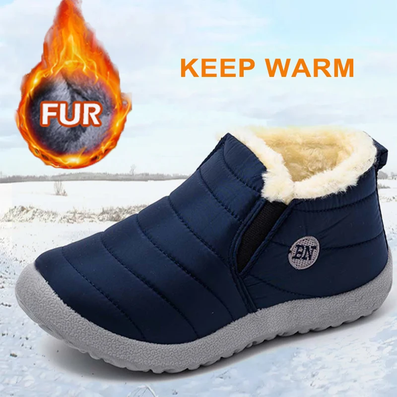 

Ботинки женские зимние на платформе, без застежки, водонепроницаемые, Повседневная зимняя обувь