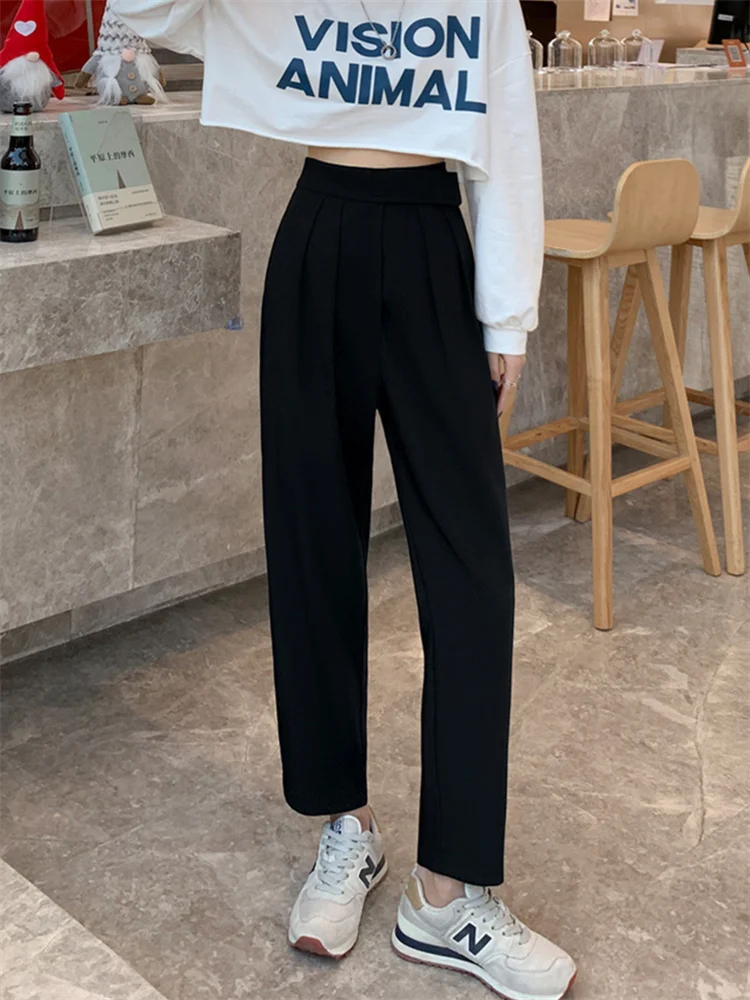 

Hot sale Harem Suits Pants Women Fall Loose Pants Korean Fashion High Waisted Elegant Office Ladies Classic Streetwear Trousers