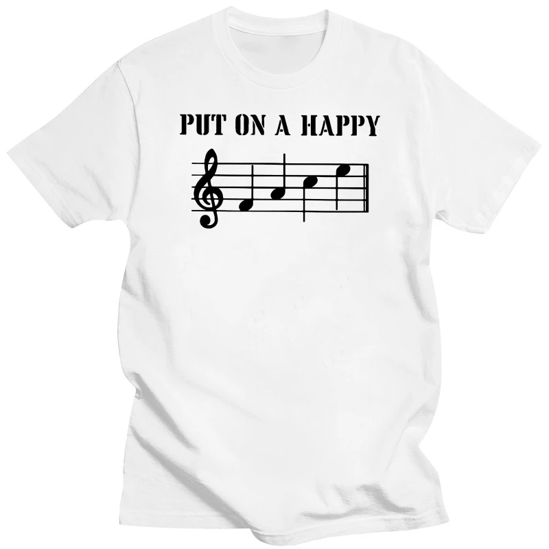 

Men's Unisex PUT ON A HAPPY FACE Musicians T-Shirt Trombone Trumpet Guitar Piano New T Shirts Funny Tops Tee New Unisex Funny