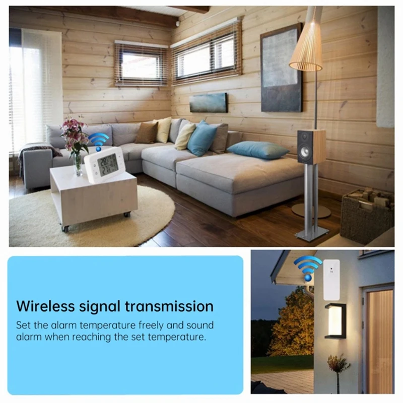 Термометр беспроводной передачи Данных LCD Цифровая сигнализация Холодильник с