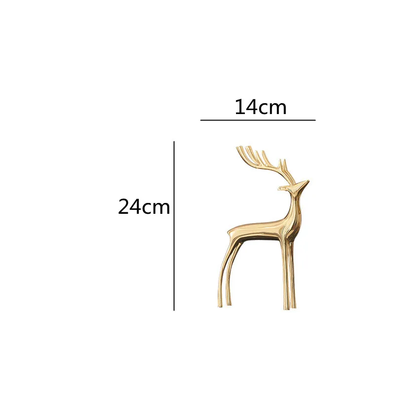 

Металлическая скульптура оленя из меди и латуни