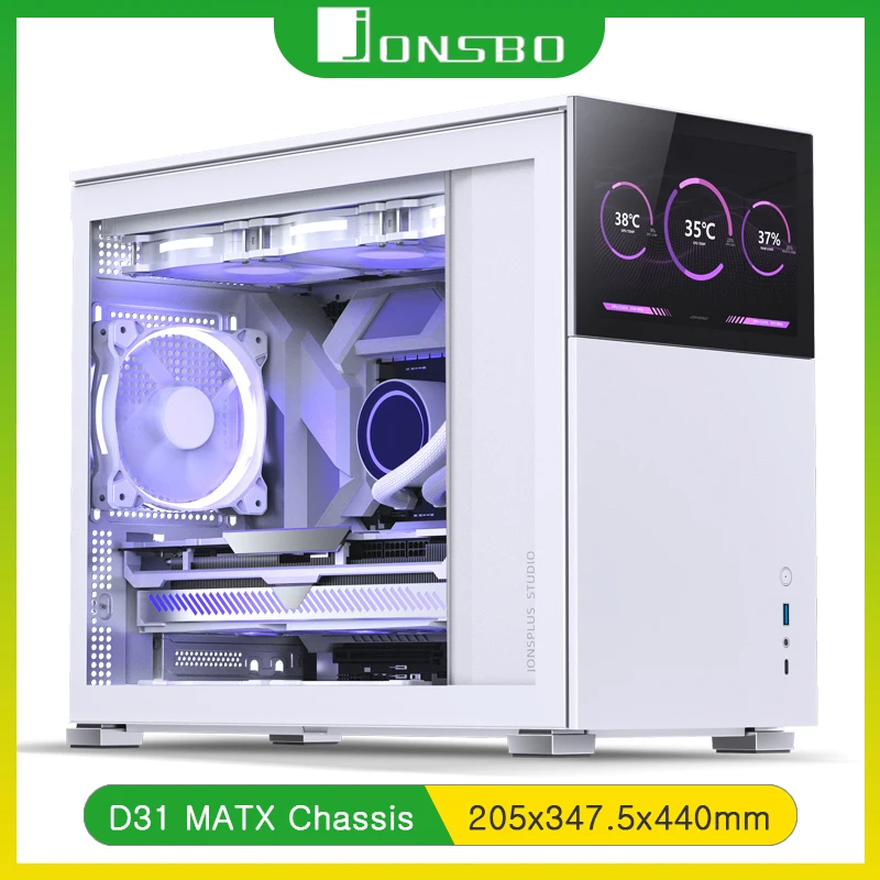 

JONSBO Clear D31 Case Mini ITX and DTX Compatible with LCD Secondary Screen