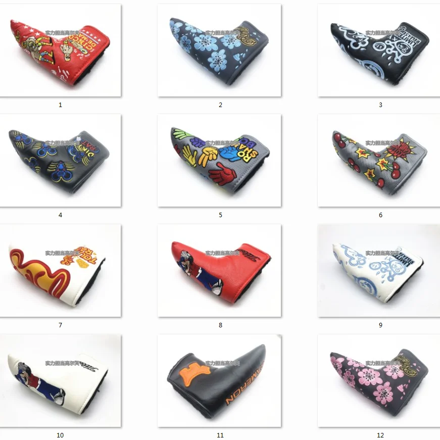 

20 Pu Plush Straight Putter Free Shipping Embroidered Patterns High Quality Golf Club Blade Putter Head Protection Cap