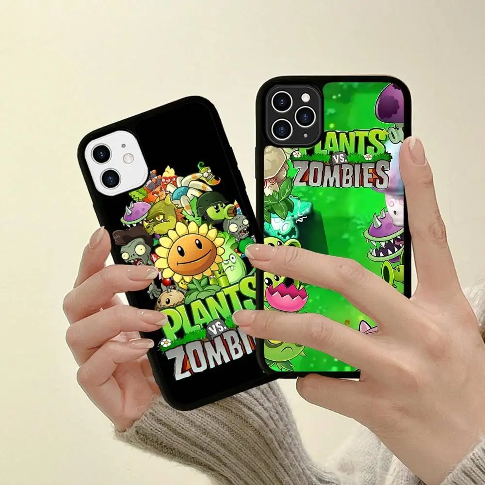 Фото Чехол для телефона P-Plants Vs Z-Zombies с беспроводной зарядкой, PC+TPU, для iPhone 11 12 13 14 15 16 17 Pro Max Plus №1