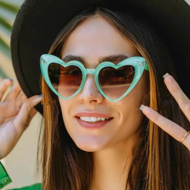 

One Piece Heart Sunglasses Women 2023 European And American Fashion Trends Sweetheart Shaped Sunglasses Summer Accessories