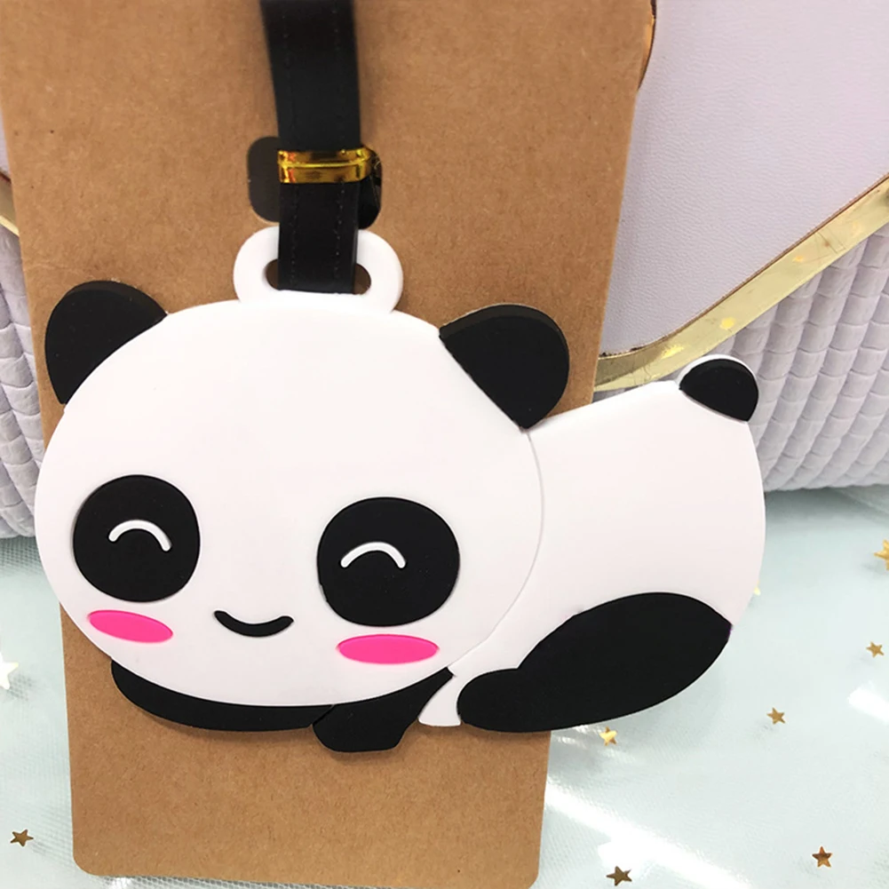 Travel Accessories Luggage Tag Creative Panda Suitcase Fashion Style Silicon Portable Travel Label ID Address Holder Cute
