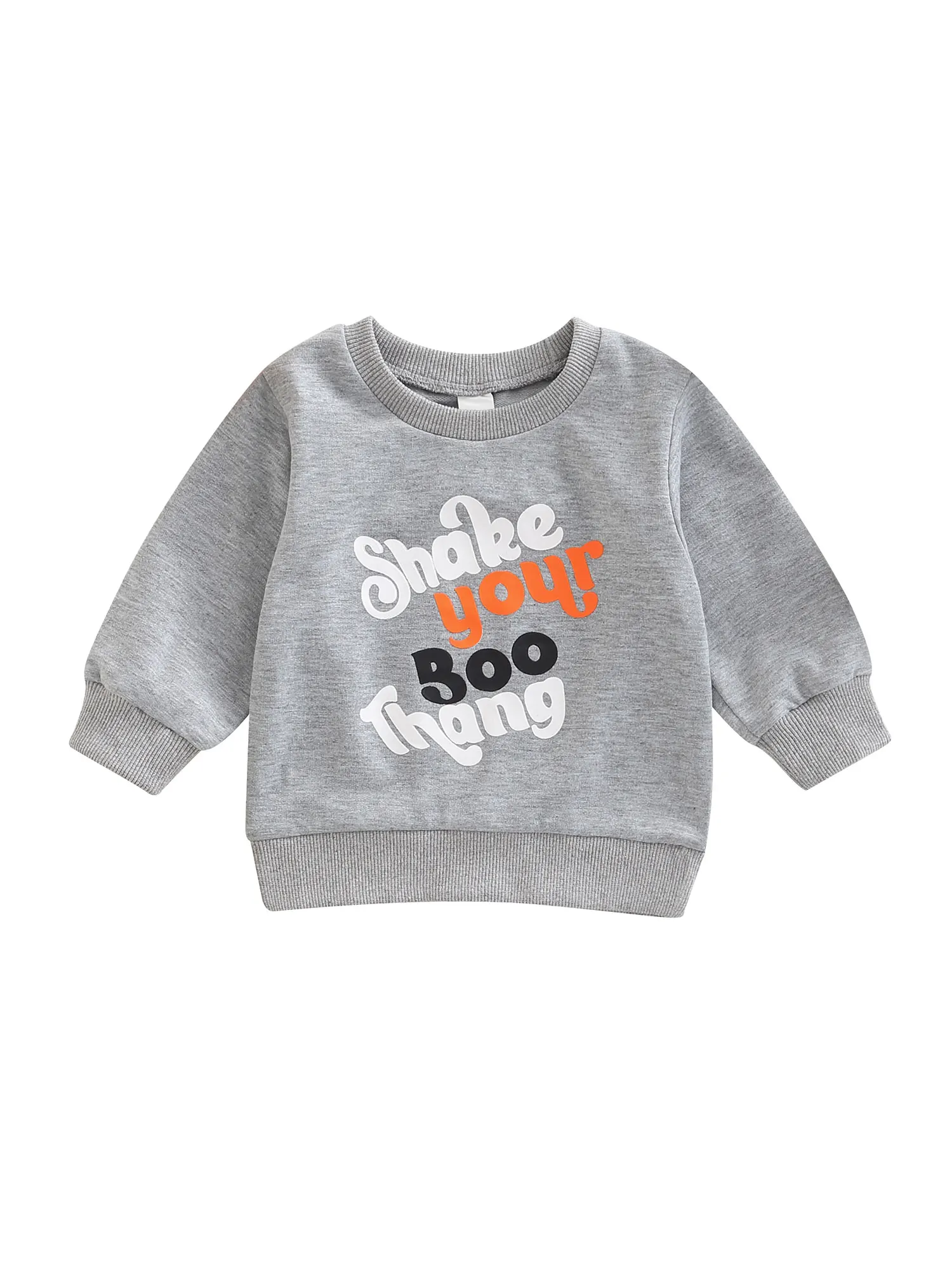 

Toddler Baby Boys Girls Halloween Pullover Sweater Long Sleeve Letter Printed Tops Casual Simple Style Tee Shirt