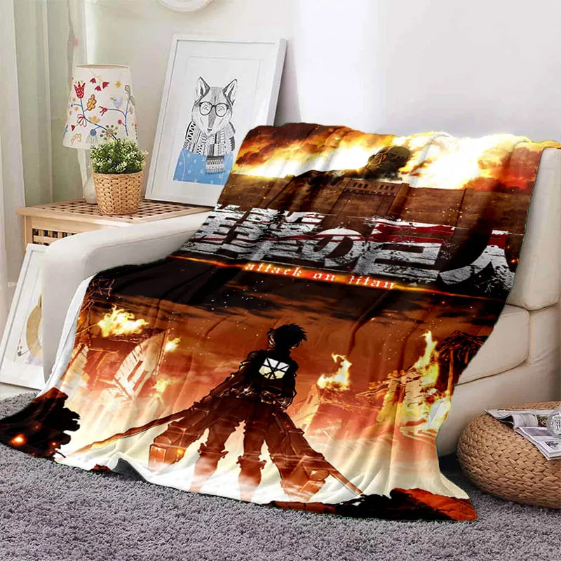 

Attack on Titan Wings of Liberty Anime Throw Blanket Flannel Soft Cozy Blanket Home Travel Blanket Birthday Gift Kids Warm