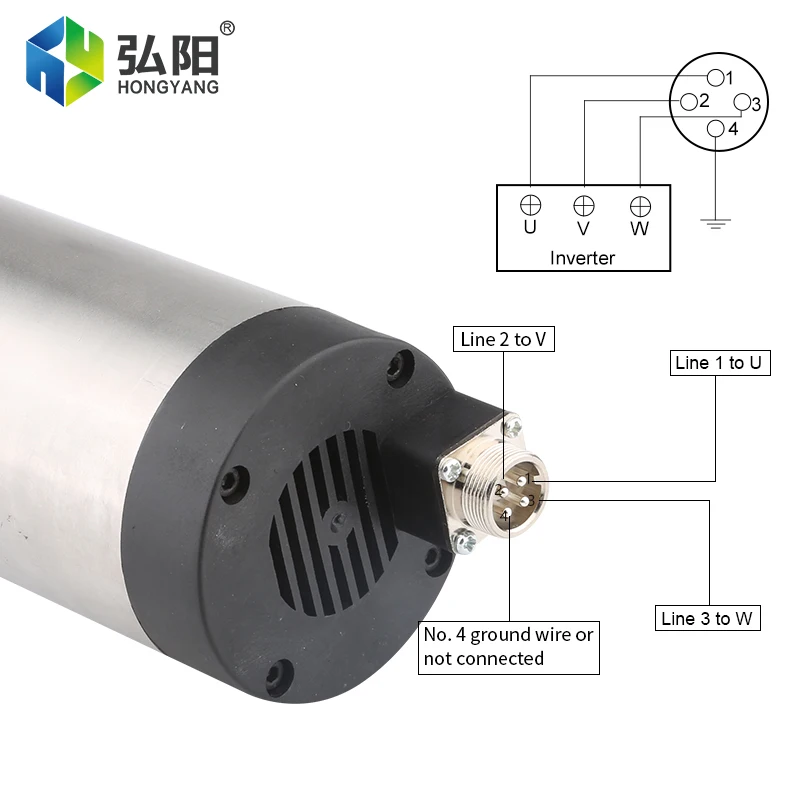 Шпиндель фрезерный HQD 800 Вт ER11 с воздушным охлаждением, диаметром 65 мм, для ЧПУ роутера, деревообработки, гравировки и т.д.