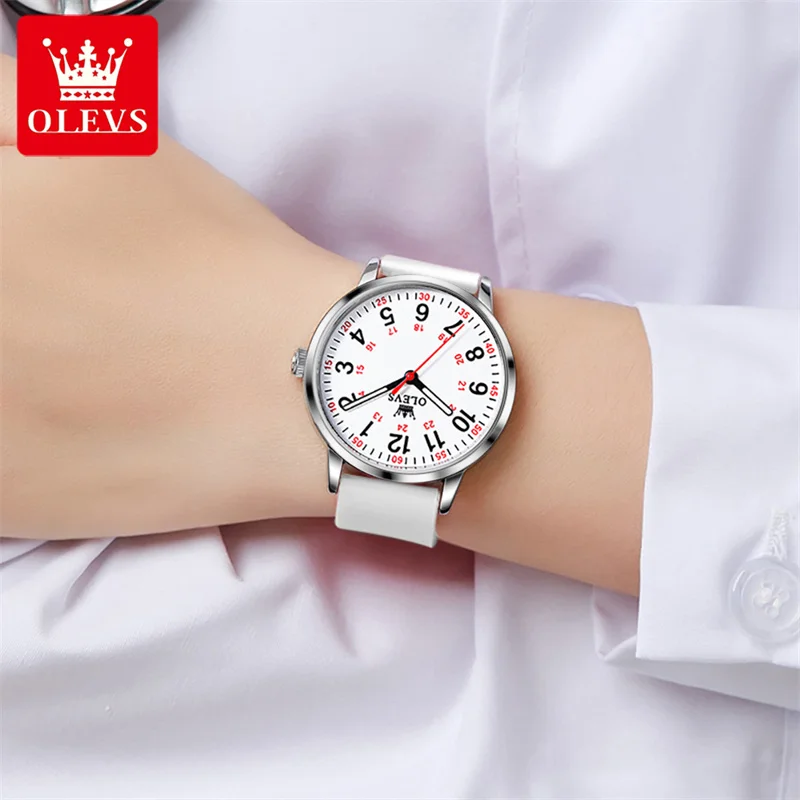 2023 New OLEVS Watch Women Fashion Casual Rubber Belt Watches Simple Ladies Round Dial Quartz Wristwatch Dress Clock Reloj Mujer enlarge