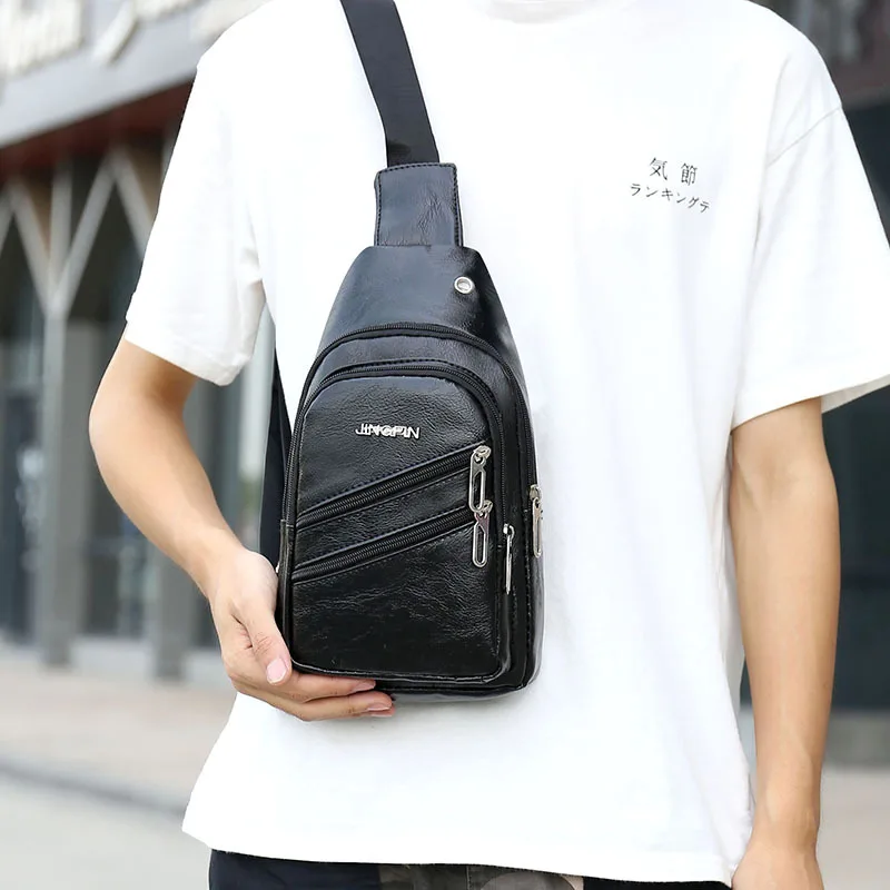 Men's Vintage Leather Men's Crossbody Bag Casual Fashion Crossbody Bag Classic Men's Leather Bag High Quality PU Shoulder Bag