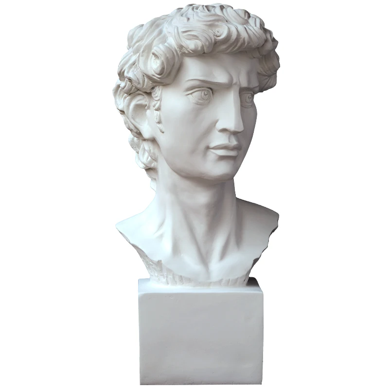 

47CM RENAISSANCE DAVID HEAD PORTRAITS STATUE MICHELANGELO BUONARROTI ARTS SCULPTURE RESIN ART&CRAFT HOME DECORATION R2885