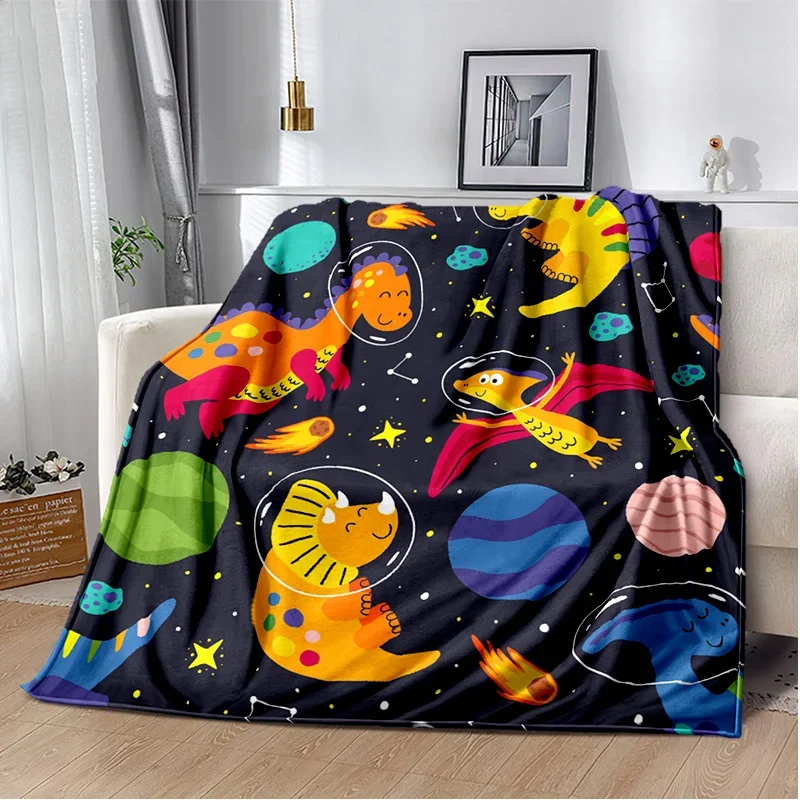

Cartoon Dinosaur Space Cute Dino Children Soft Plush Blanket,Flannel Blanket Throw Blanket for Living Room Bedroom Bed Sofa Kids