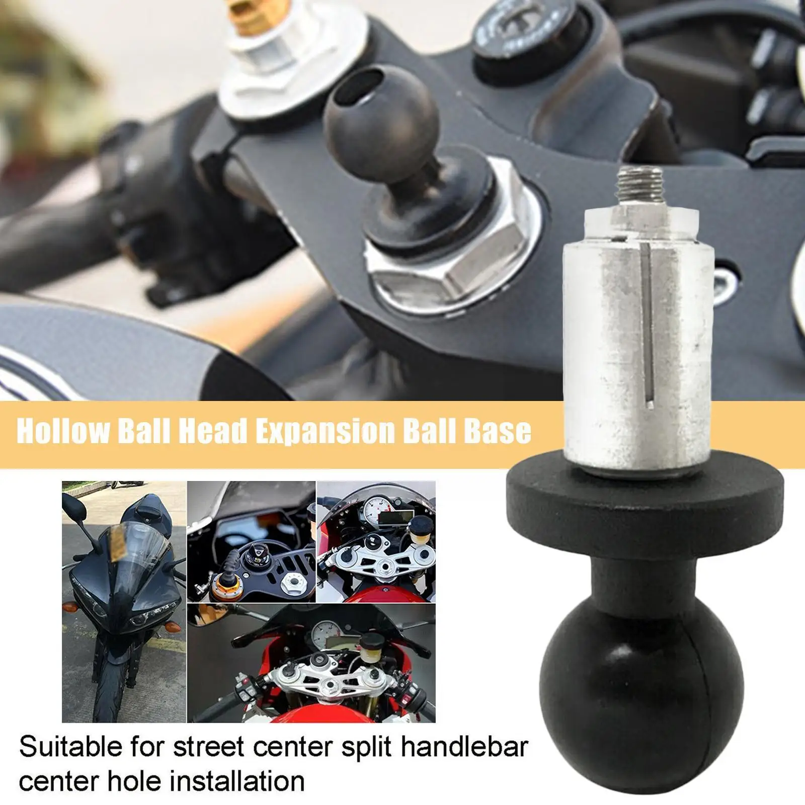 

Motorcycle Front Fork Stem Base Ball Adapter Rubber Base Head Compatible with RAM Mount for Gopro Ball Mount Adapter T4M1