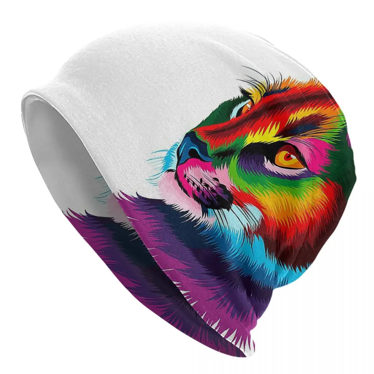 

Big Floppa Cat Outdoor Hats Caracal Head Multicolored Drawing Bonnet Hat Skullies Beanies Caps