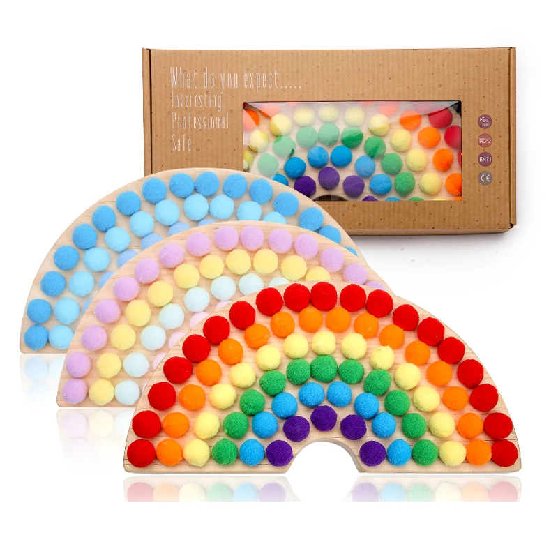 

1Set Nordic Baby Wooden Toys Rainbow Building Block Clip beads Baby Montessori Educational Toys Color Sorting Sensory Kids Gifts