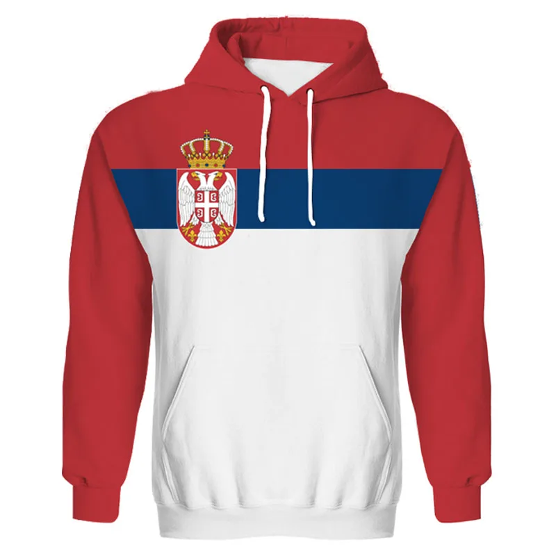 Serbia Republic Hoodie Diy Free Custom Made Name Srbija Srb Sweatshirt Srpski Nation Flag Serbien College Print Logo Clothes